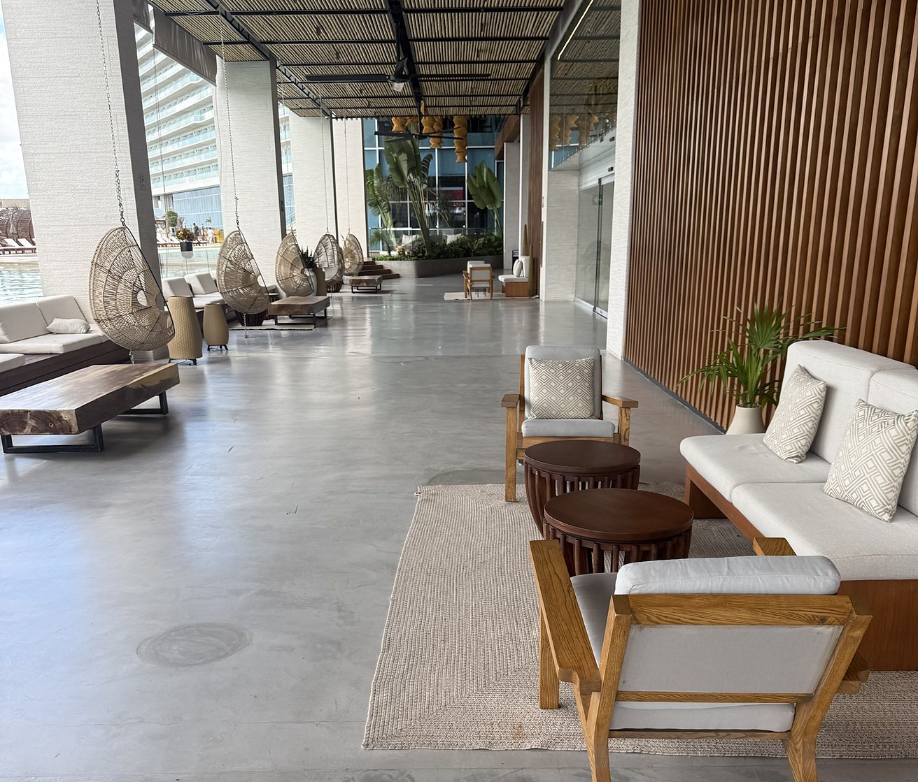 The public spaces are the strongest thing here. The design ambition is real and it is visible everywhere.
